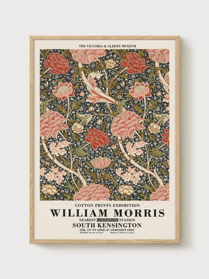 William Morris Print poster in oak frame