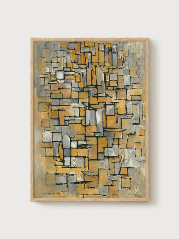 Bauhaus Print poster in oak frame