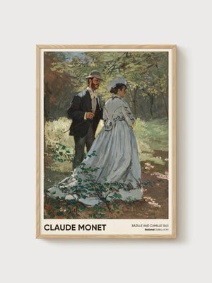 Claude Monet Print poster in oak frame