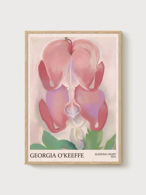 Georgia O'Keeffe Bleeding Heart Poster poster in oak frame