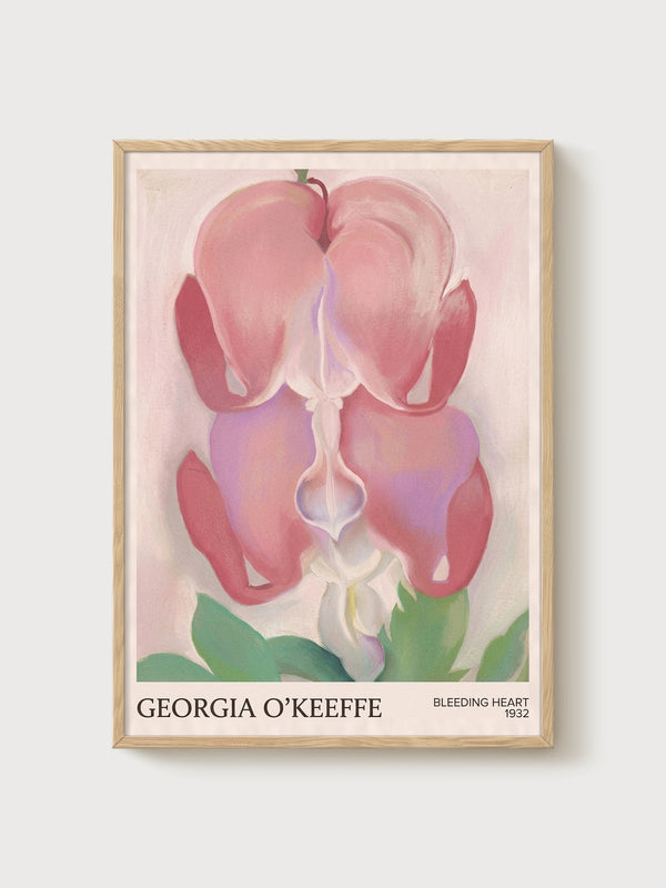Georgia O'Keeffe Bleeding Heart Poster poster in oak frame