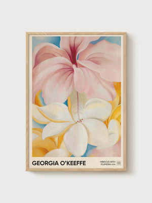 Georgia O'Keeffe Art Print poster in oak frame