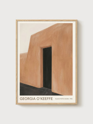 Georgia O'Keeffe Art Print poster in oak frame