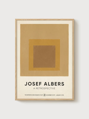 Josef Albers Bauhaus Print poster in oak frame
