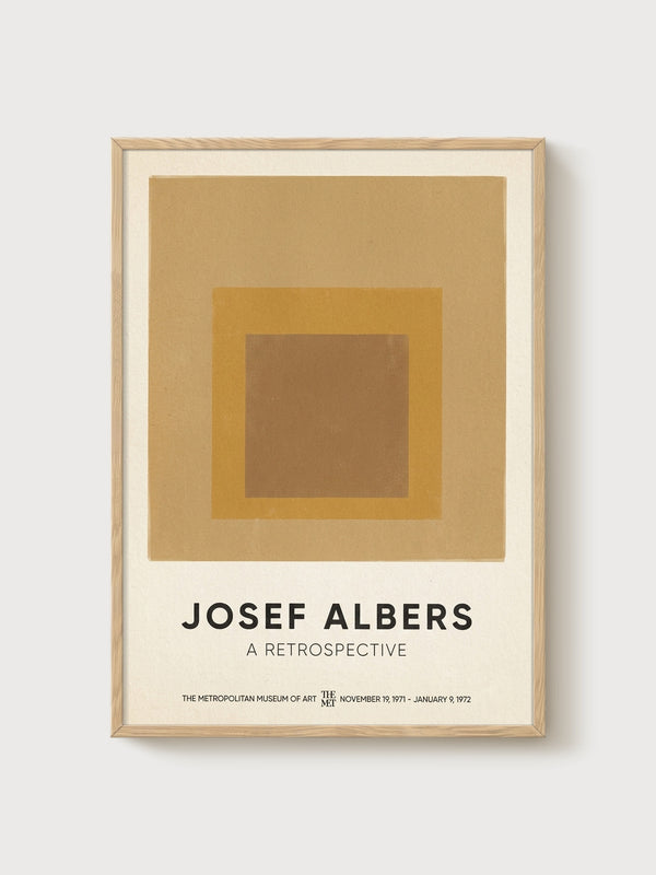 Josef Albers Bauhaus Print poster in oak frame