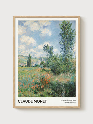Claude Monet Print poster in oak frame