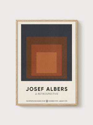 Josef Albers Minimalist Poster poster in oak frame