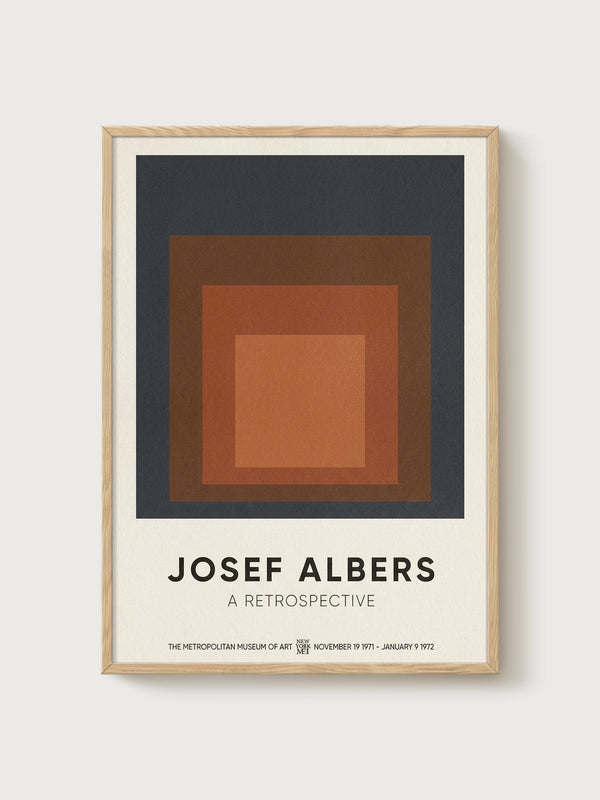 Josef Albers Minimalist Poster poster in oak frame