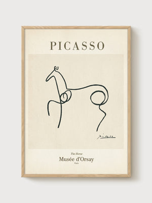Picasso The Horse Print poster in oak frame