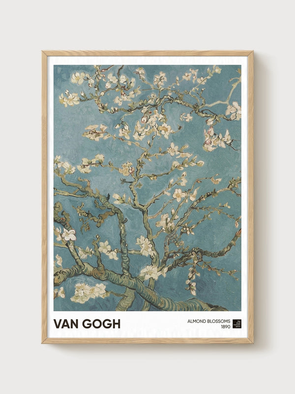 Van Gogh Almond Blossoms Poster poster in oak frame