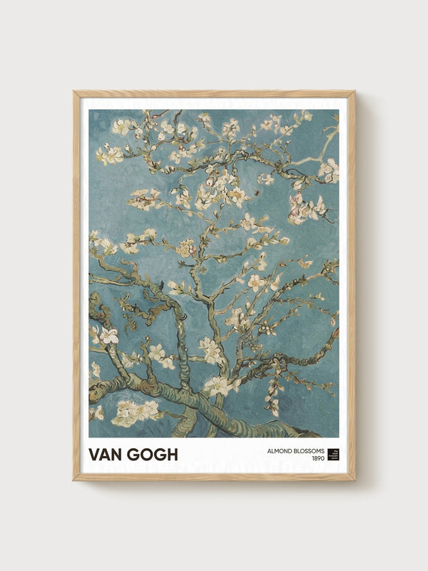 Van Gogh Almond Blossoms Poster poster in oak frame