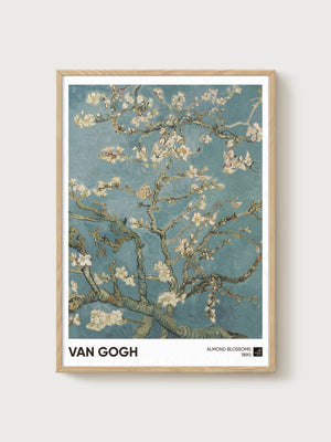 Van Gogh Almond Blossoms Poster poster in oak frame