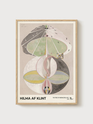 Hilma af Klint Tree of Life Print poster in oak frame
