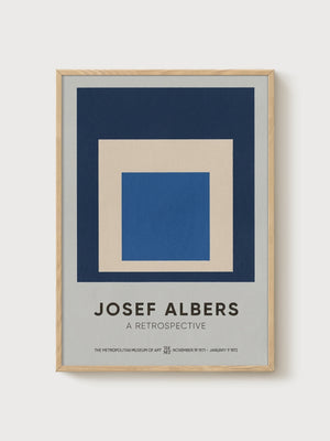 Josef Albers Bauhaus Print poster in oak frame