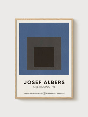 Josef Albers Bauhaus Print poster in oak frame