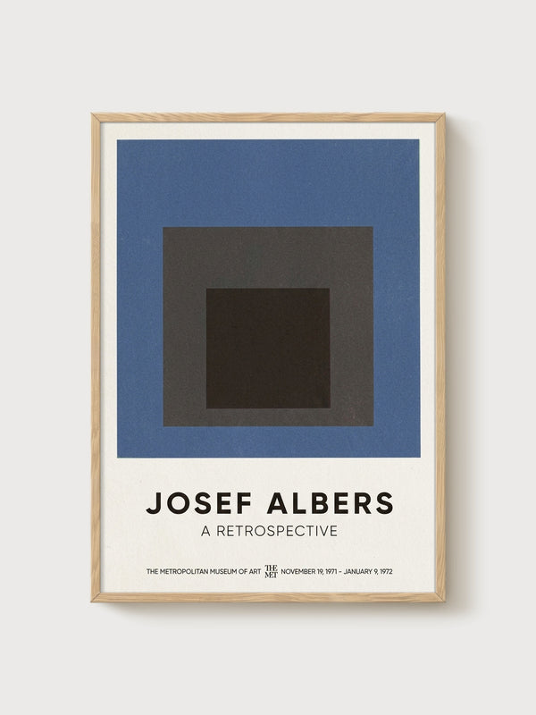 Josef Albers Bauhaus Print poster in oak frame