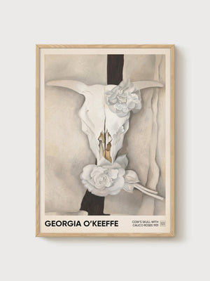 Georgia Okeeffe Art poster in oak frame