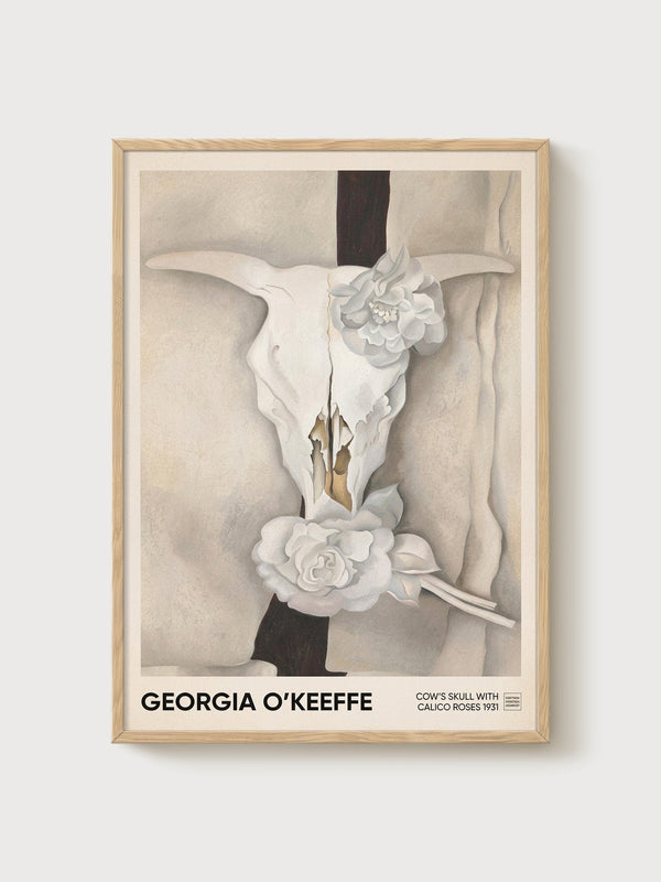 Georgia Okeeffe Art poster in oak frame