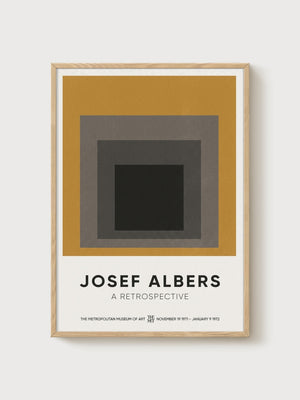 Josef Albers Bauhaus Print poster in oak frame
