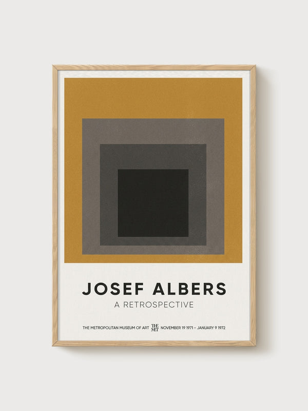 Josef Albers Bauhaus Print poster in oak frame