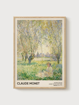 Claude Monet Print poster in oak frame