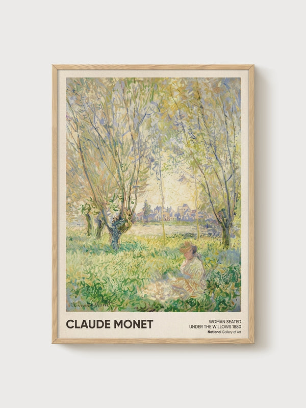 Claude Monet Print poster in oak frame