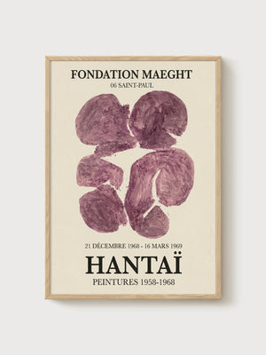 Simon Hantai Abstract Wall Art poster in oak frame