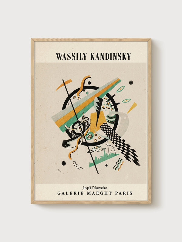 Kandinsky Print poster in oak frame
