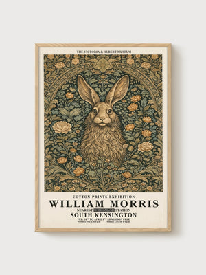 William Morris Print poster in oak frame