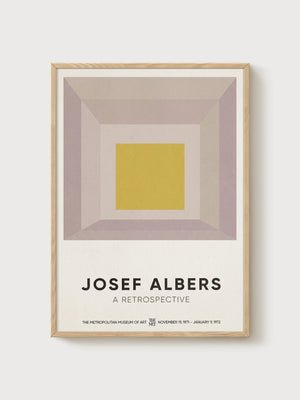 Josef Albers Bauhaus Print poster in oak frame
