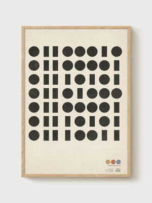 Bauhaus Wall Art poster in oak frame