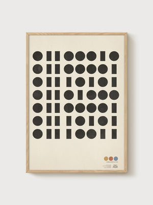Bauhaus Wall Art poster in oak frame