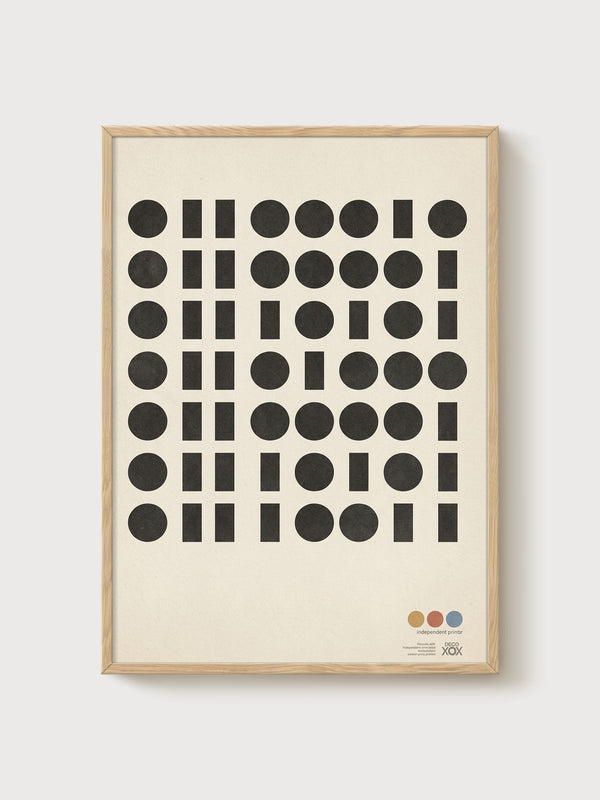 Bauhaus Wall Art poster in oak frame