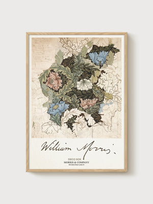 William Morris Print poster in oak frame