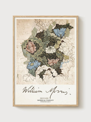 William Morris Print poster in oak frame
