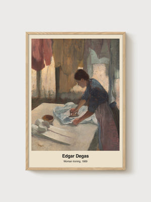 Woman Ironing Edgar Degas Poster poster in oak frame