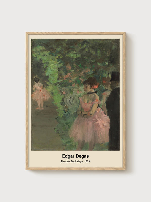 Edgar Degas Dancers Backstage Poster poster in oak frame