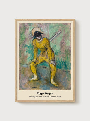 Edgar Degas L'Arlequin Jaune Poster poster in oak frame