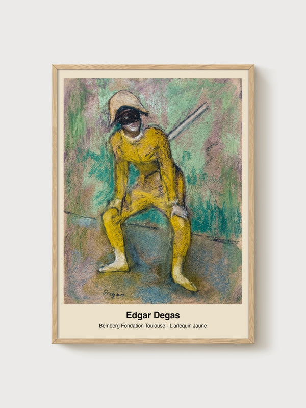 Edgar Degas L'Arlequin Jaune Poster poster in oak frame