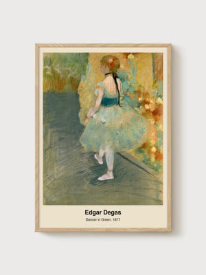 Edgar Degas Dancer in Green Poster poster in oak frame