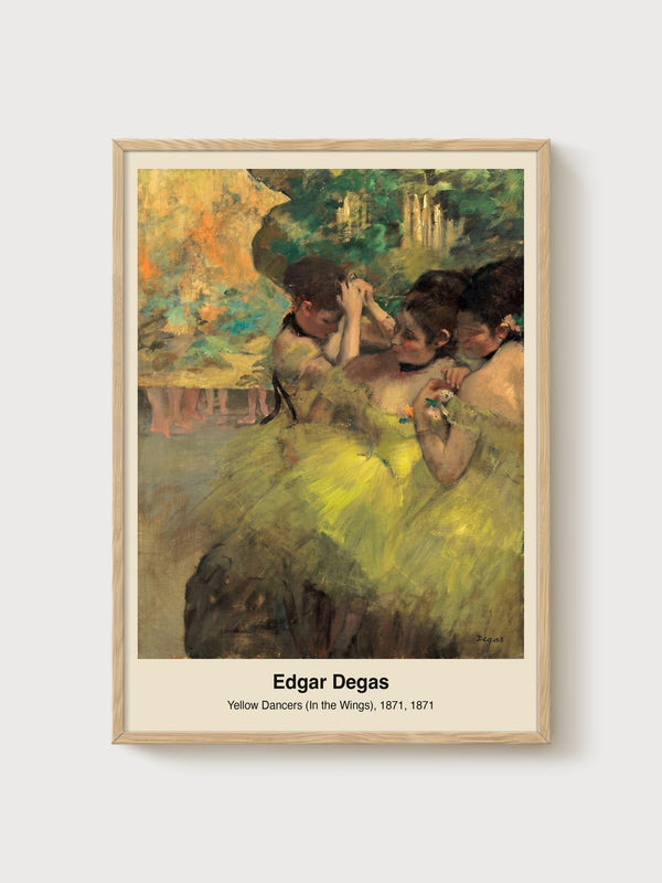 Edgar Degas Yellow Dancers Print poster in oak frame