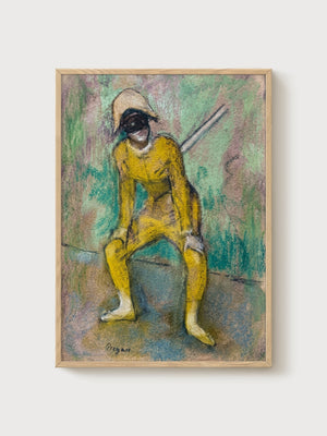 Edgar Degas L'Arlequin Jaune Poster poster in oak frame