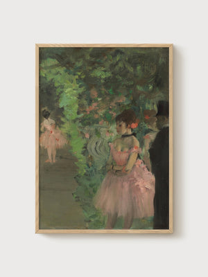 Edgar Degas Dancers Backstage Poster poster in oak frame