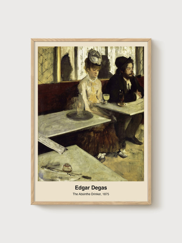 The Absinthe Drinker Edgar Degas Poster poster in oak frame