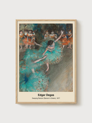 Edgar Degas Swaying Dancer in Green Poster poster in oak frame