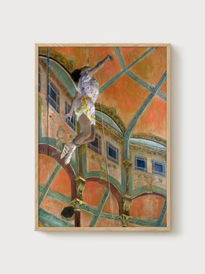 Edgar Degas Miss La La at the Cirque Fernando Poster poster in oak frame