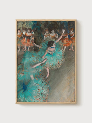 Edgar Degas Swaying Dancer in Green Poster poster in oak frame