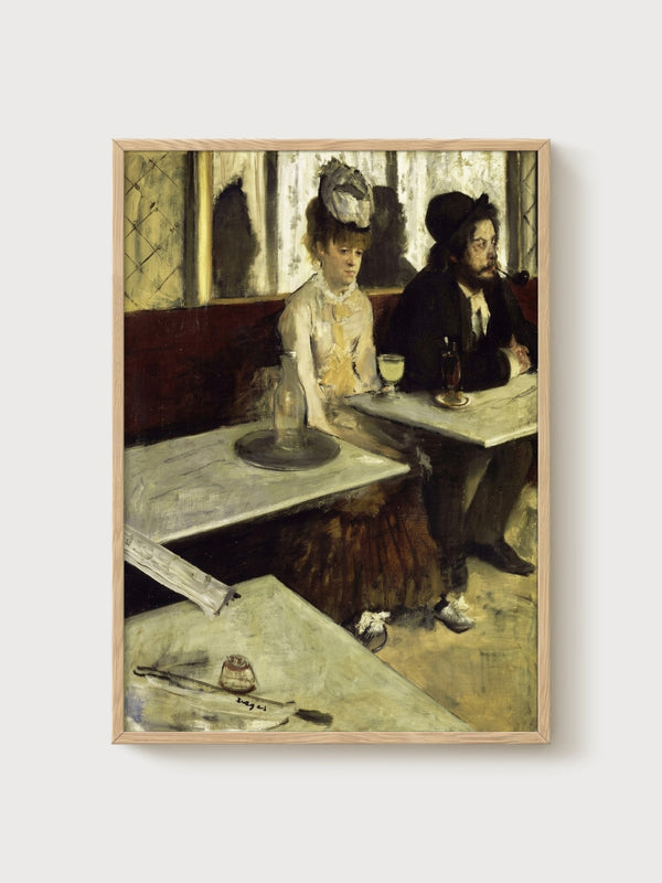 The Absinthe Drinker Edgar Degas Poster poster in oak frame