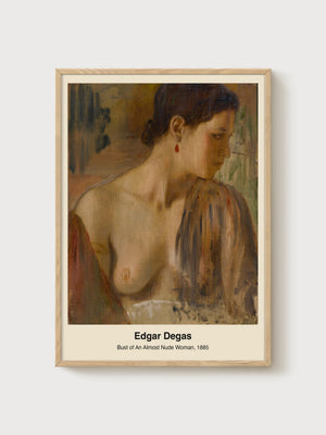 Edgar Degas Bust of an Almost Nude Woman Print poster in oak frame