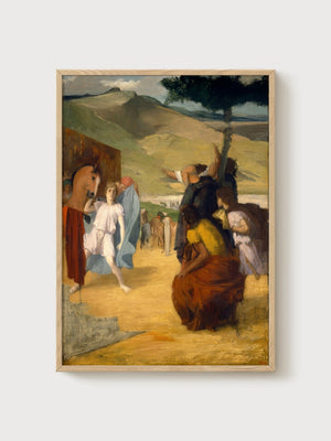 Alexander the Great Horse Painting poster in oak frame
